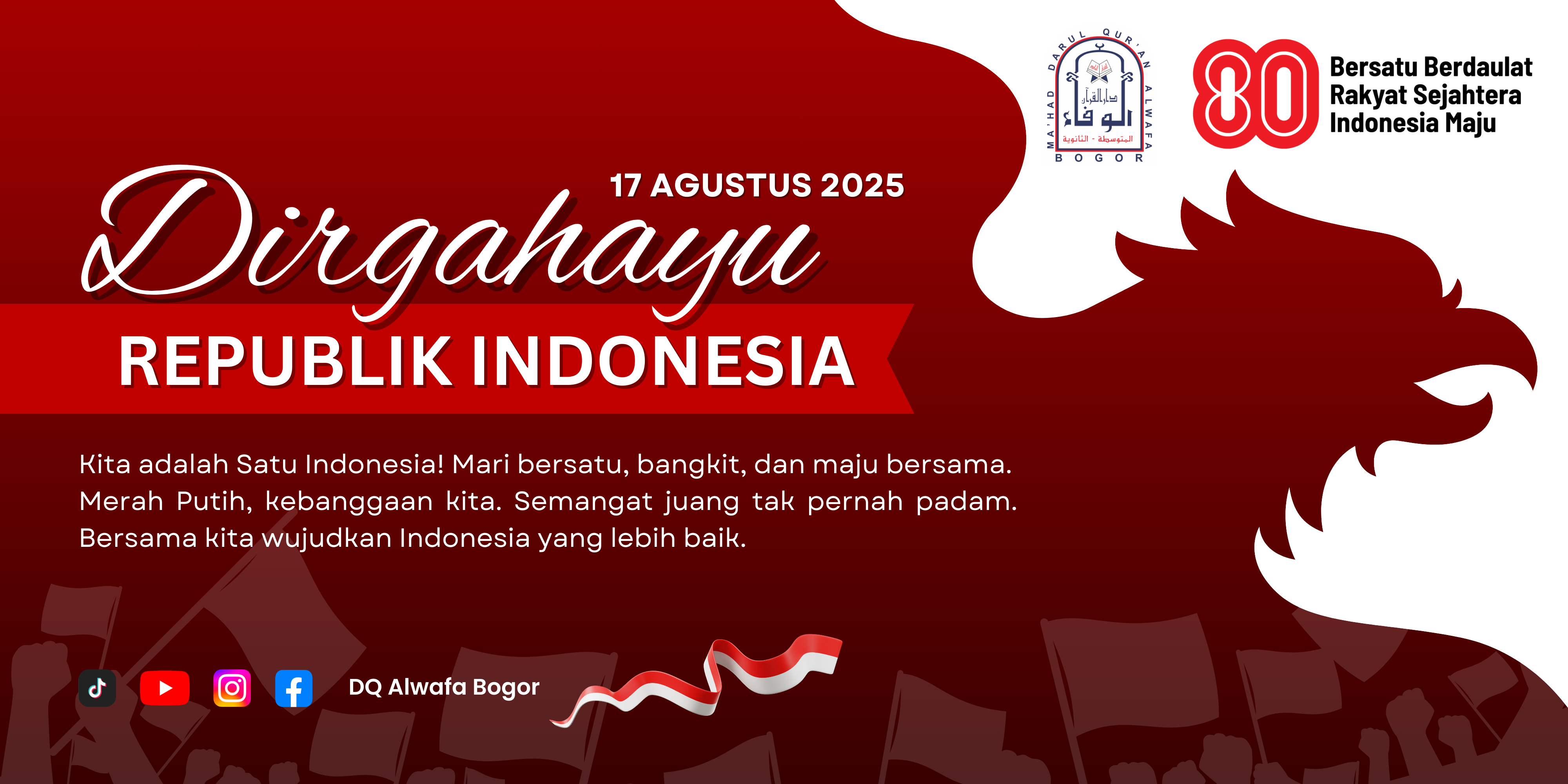 Ma’had Darul Qur’an Al-Wafa Bogor Meriahkan  HUT ke-80 Republik Indonesia