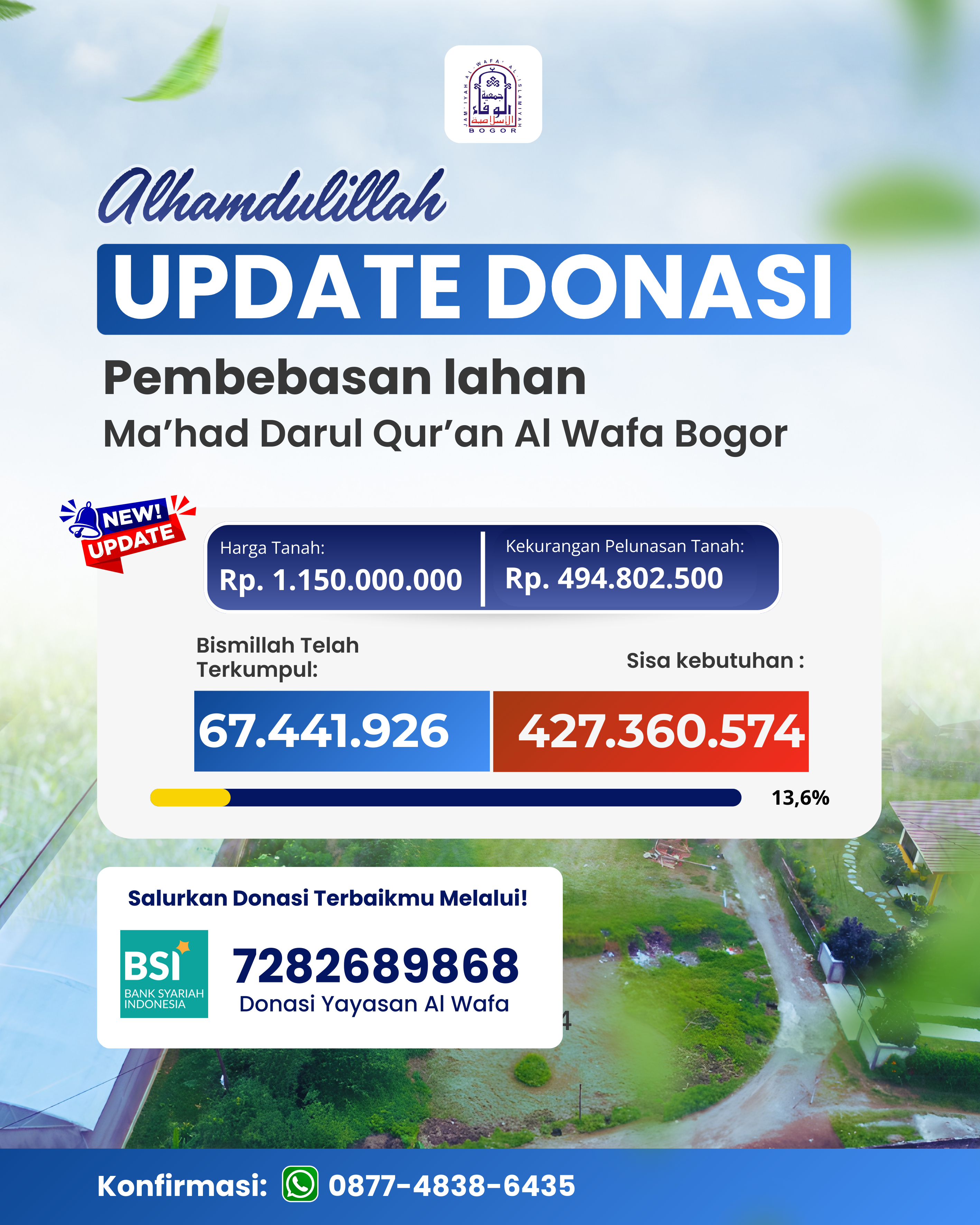 DONASI PEMBEBASAN LAHAN MA'HAD DARUL QUR'AN AL-WAFA BOGOR